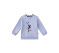 Sanetta Baby - Mädchen 11625 Baby-Sweatshirt Blau | Hochwertiges Und Gemütliches Sweatshirt Aus Bio-Baumwolle Mit Blumen-Motiv Bekleidung, Blau, 80 EU