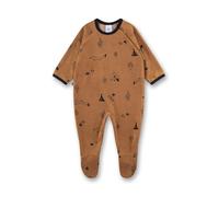 Sanetta Baby-Overall Braun | Praktischer und bequemer Strampler aus Frottee für Jungen. Babystrampler mit Füßchen | Baby Overall