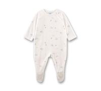Sanetta Baby-Overall Off-White | Praktischer und bequemer Strampler aus Nicki für Mädchen. Babystrampler mit Füßchen | Baby Overall