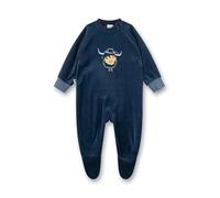 Sanetta Baby-Strampler blau aus Nicki Büffel | Praktischer und bequemer Strampler aus Nicki für Jungen.