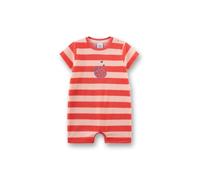 Sanetta Baby-Strampler kurz rot Ringel Marienkäfer | Praktischer und bequemer Spieler aus Frottée für Mädchen.
