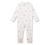 Sanetta Overall off-white | Praktischer und bequemer Strampler aus Bio-Baumwolle für Jungen. Baby Overall 086