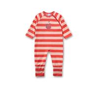 Sanetta Baby-Strampler rot gestreift aus Frottee | Praktischer und bequemer Strampler aus Frottée für Mädchen.