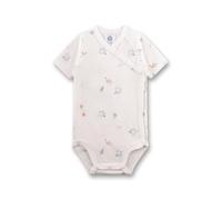 Sanetta Baby-Wickelbody Kurzarm rosa mit Vögeln | Nachhaltiger und süßer Wickelbody für Mädchen aus Bio-Baumwolle.