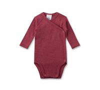 Sanetta Baby-Wickelbody langarm pink aus Wolle & Seide | Nachhaltiger und süßer Wickelbody für Mädchen & Jungen aus Wolle-Seide-Mix. Baby Wickelbody