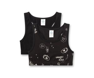 Sanetta Bustier Doppelpack Graffiti - 140 / super black