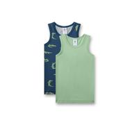 Sanetta Doppelpack Unterhemd - 128 / blau / 95% Bio-Baumwolle 5% Elasthan