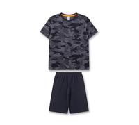 Sanetta Jungen Schlafanzug - Teens, kurz, Nachtwäsche, Pyjama, Baumwolle Schwarz/Grau 140