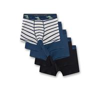 Boxershorts SANETTA "Boxershort 5er Pack", Jungen, Gr. 140, bunt (schwarz, blau, beige), Obermaterial: 95% Baumwolle CO. 5% Elasthan EL., Unterhosen (17047244-140) schwarz, blau, beige