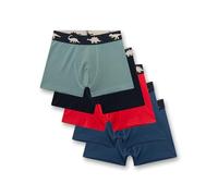 Boxershorts SANETTA "Boxershort 5er Pack", Jungen, Gr. 104, bunt (blau, schwarz, grün, rot), Obermaterial: 95% Baumwolle CO. 5% Elasthan EL., Unterhosen (15552960-104) blau, schwarz, grün, rot