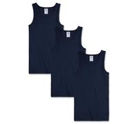 Sanetta Jungen Unterhemd 3er Pack - Shirt ohne Arme, Tank Top, Basic, Organic Cotton Blau 164