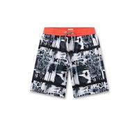 Sanetta Jungen-Badehose Schwarz| Bequeme und schnell trocknende Badehose aus recyceltem Polyester für Jungen.Badeshorts mit Palmen-Allover |Bademode für Kinder