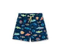 Sanetta Jungen-Badeshorts dunkelblau Fische | Bequeme und schnell trocknende Badehose aus recyceltem Polyester für Jungen. Bademode für Kinder