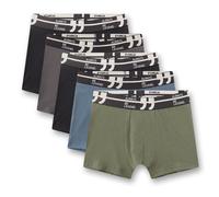 Sanetta Jungen Boxershorts, 5er Pack - Teens, Unterwäsche, Single Jersey, Baumwoll-Stretch Schwarz/Grün/Blau/Grau / 152 152 Mehrfarbig