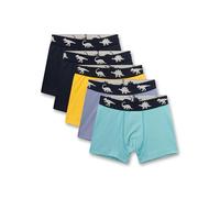 Sanetta Jungen Hipshorts (5er-Pack) gelb, türkis, blau Dino | Hochwertige und nachhaltige Unterhose für Jungen aus Baumwoll-Mix.