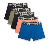 Sanetta Jungen Hipshorts, 5er Pack - Teens, Boxershorts, Single Jersey Schwarz/Blau/Orange 164