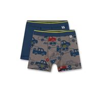 Sanetta Jungen-Hipshorts (Doppelpack) Grau mit Autos und Dunkelblau | Hochwertige und nachhaltige Unterhose für Jungen aus Bio-Baumwolle. Inhalt: 2er Set Unterwäsche für Jungen