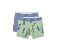 Sanetta Jungen-Hipshorts (Doppelpack) grün & blau | Hochwertige und nachhaltige Unterhose für Jungen aus Baumwoll-Mix. Inhalt: 2er Set Unterwäsche für Jungen 140