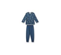 Sanetta Jungen-Schlafanzug Langarm blau Krokodil | Hochwertiger und bequemer Schlafanzug aus 100% Bio-Baumwolle.