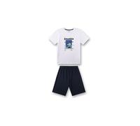 SANETTA Jungen Pyjama 2-teilig T-Shirt und Shorts weiss | 164