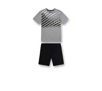 Sanetta Jungen Pyjama kurz Zweiteiliger Schlafanzug,per Pack Grau (grau 1709),128 (Herstellergröße:128)