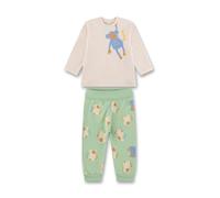 Sanetta Jungen-Schlafanzug Beige| Nachhaltiger und bequemer Schlafanzug aus Bio-Baumwolle für Jungen. Langarm Schlafanzug mit Äffchen-Print |Baby Schlafanzug