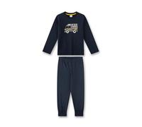 Sanetta Jungen-Schlafanzug Blau | Hochwertiger und bequemer Schlafanzug aus Bio-Baumwolle für Jungen. Langarm Schlafanzug mit Feuerwehrauto-Motiv | Pyjamaset für Jungen