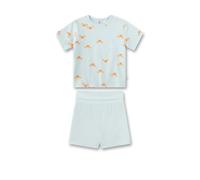 Sanetta Jungen-Schlafanzug Blau| Nachhaltiger und bequemer Schlafanzug aus Bio-Baumwolle für Jungen. Kurzarm Schlafanzug mit Krebs-Allover |Baby Schlafanzug