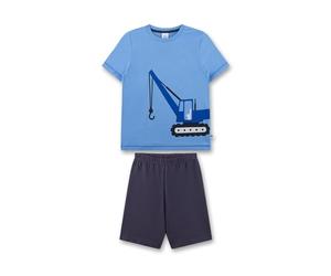 Sanetta Jungen-Schlafanzug kurz blau | Hochwertiger und bequemer Schlafanzug aus Baumwolle für Jungen. Pyjamaset für Jungen 128