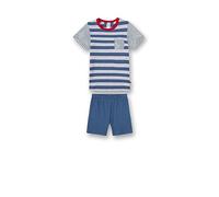 Sanetta Jungen-Schlafanzug kurz Blau Ringel | Hochwertiger und bequemer Schlafanzug aus Baumwolle für Jungen. Pyjamaset für Jungen 104