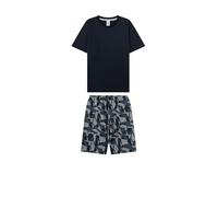 Schlafanzug SANETTA "Pyjama Pyjama Teens kurz Camouflage", Jungen, Gr. 152, bunt (dunkelblau), Obermaterial: 100% Baumwolle CO., Homewear-Sets Schlafanzug (37452763-152) dunkelblau