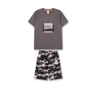 Sanetta Jungen-Schlafanzug kurz grau | Hochwertiger und bequemer Schlafanzug aus Baumwolle für Jungen. Pyjamaset für Jungen 128