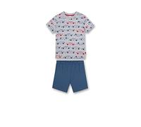 Sanetta Jungen Schlafanzug Set 2-tlg. - kurz, Shorty, Kinder, Autos, 104-140 Grau/Blau 104