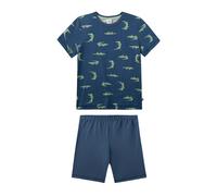 Sanetta Jungen Schlafanzug, kurz - Kids, Krokodil, Pyjama, Single Jersey Blau 140
