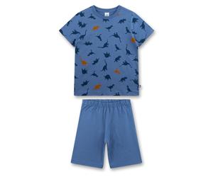 Sanetta Jungen Schlafanzug - kurz, Kids, Nachtwäsche, Pyjama, Baumwolle Blau 128