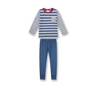 Sanetta Jungen-Schlafanzug lang Blau Ringel | Hochwertiger und bequemer Schlafanzug aus Baumwolle für Jungen. Pyjamaset für Jungen 092