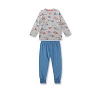 Sanetta Jungen-Schlafanzug lang Hellgrau | Hochwertiger und bequemer Schlafanzug aus Bio-Baumwolle für Jungen. Pyjamaset für Jungen 104