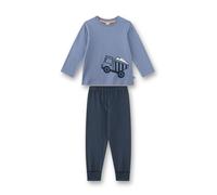 Sanetta Jungen Schlafanzug, lang - Kids, Bagger, Baustelle, Velour Single, Baumwolle Blau / 104 104 Blau
