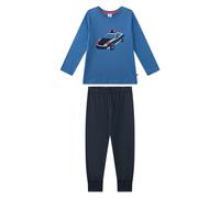 Sanetta Jungen Schlafanzug, lang - Kids, Polizei, Single Jersey Blau 116
