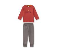 Sanetta Jungen-Schlafanzug Rot | Hochwertiger und bequemer Schlafanzug aus Baumwolle für Jungen. Langarm Schlafanzug mit Auto-Motiv | Pyjamaset für Jungen