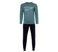 Schlafanzug SANETTA "Pyjama", Jungen, Gr. 176, blau (blau, grün), Obermaterial: 100% Baumwolle CO., Homewear-Sets Schlafanzug (96444438-176) blau, grün