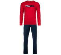 Sanetta Jungen Schlafanzug Set 2-tlg. - lang, offen, Pyjama, Kinder, Teens, Baumwolle Blau/Rot 164