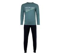 Schlafanzug SANETTA "Pyjama", Jungen, Gr. 188, blau (blau, grün), Obermaterial: 100% Baumwolle CO., Homewear-Sets Schlafanzug (96444438-188) blau, grün