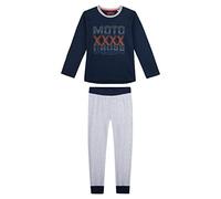 Sanetta Jungen Schlafanzug Shadow Blue Sportiver Schlafanzug großen Moto Cross Schriftzug auf der Brust.