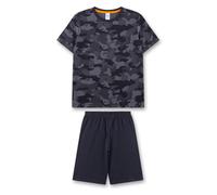Sanetta Jungen Schlafanzug - Teens, kurz, Nachtwäsche, Pyjama, Baumwolle Schwarz/Grau 164