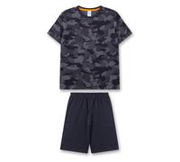 Sanetta Jungen Schlafanzug - Teens, kurz, Nachtwäsche, Pyjama, Baumwolle Schwarz/Grau 164