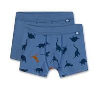 Sanetta Jungen-Hipshorts (Doppelpack) blau Dinos | Hochwertige und nachhaltige Unterhose für Jungen aus Baumwoll-Mix. Inhalt: 2er Set Unterwäsche für Jungen