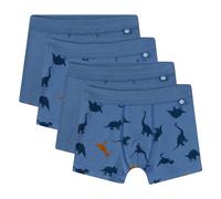 Sanetta Jungen Shorts, 4er Pack - Kids, Unterhosen, Baumwoll-Stretch, Dino Blau 116