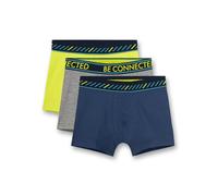 Sanetta Jungen-Shorts (Dreierpack) Dunkelblau Neongelb Graumelange | Hochwertige und nachhaltige Unterhose für Jungen aus Baumwolle. Inhalt: 3er Set Unterwäsche für Jungen 164