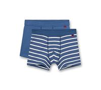 Sanetta Jungen-Shorts (Doppelpack) Blau und Blau Ringel | Hochwertige und nachhaltige Unterhose für Jungen aus Baumwolle. Inhalt: 2er Set Unterwäsche für Jungen 092